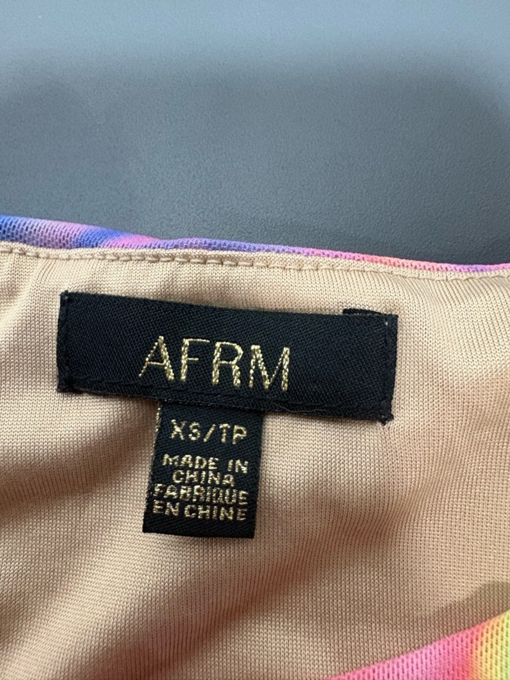 AFRM Calabra Multicolor Tie-Dye Button Front Mesh Crop Tank - Picture 7 of 8